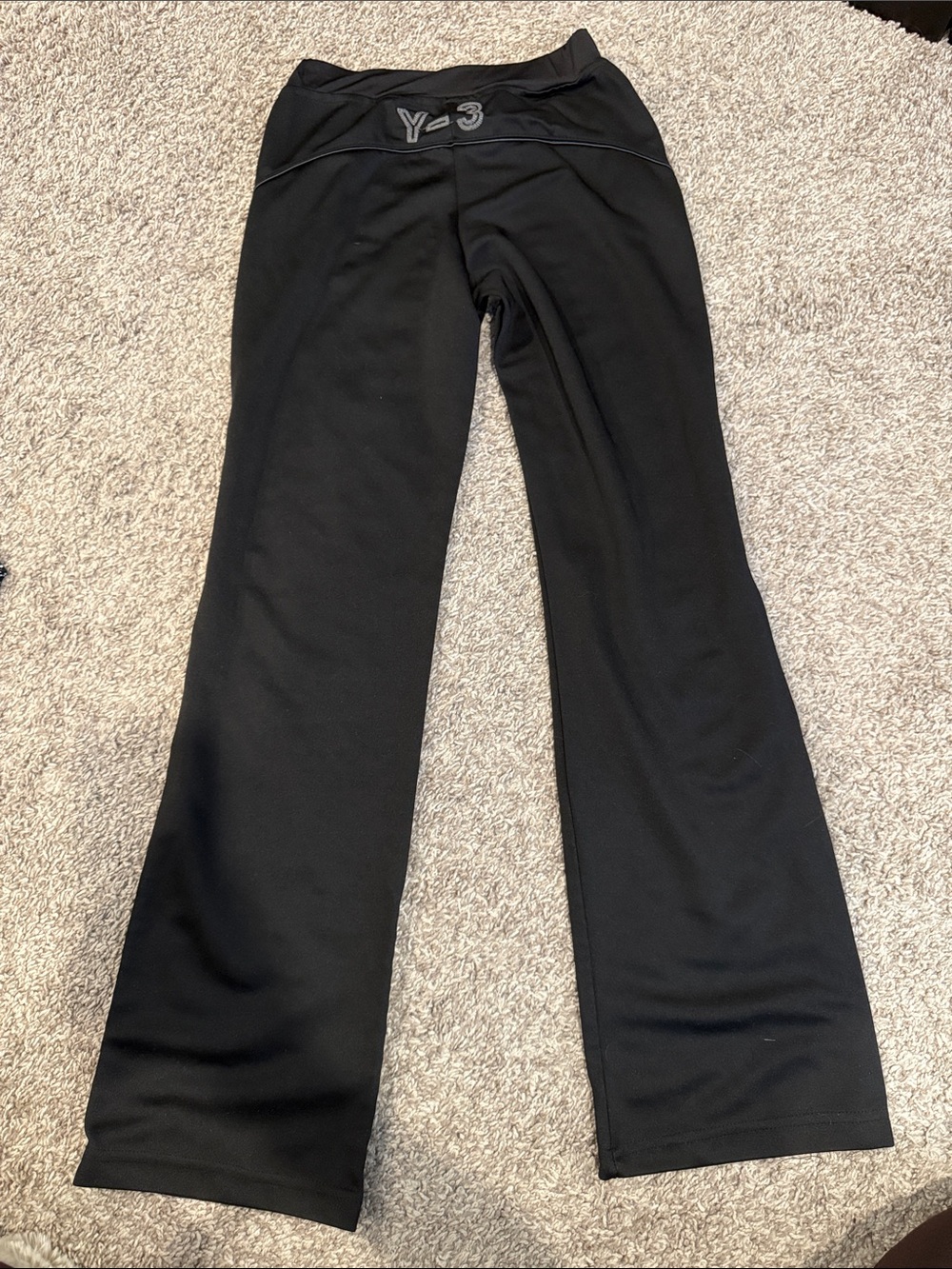 Y-3 Black Track Pants with Subtle White Piping - Picture 3 of 4
